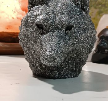 Wolf. Großer Kopf 850 gr. Orgonit-Elektronit